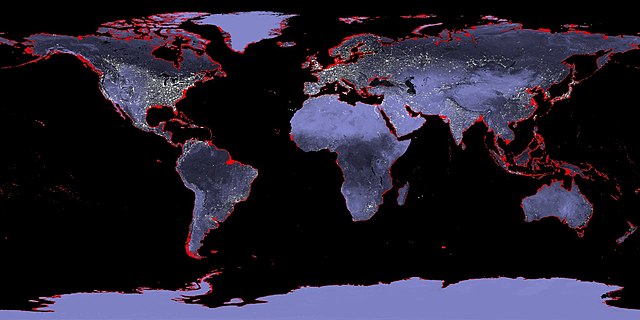 The rising sea levels affects all areas in the world that border the ocean.