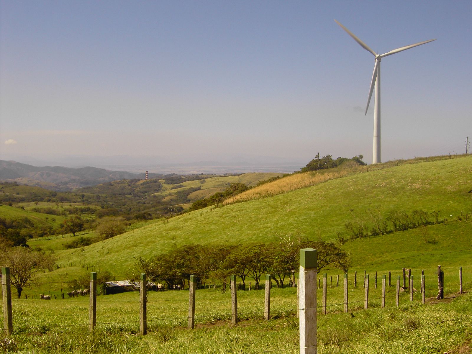 A windmill on a hill in Tilaran, Costa Rica.